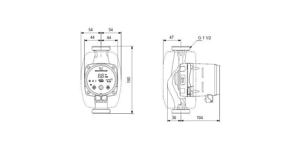 Grundfos Grundf Heizungsumwälzpumpe ALPHA2 230 V, PN 10, 180mm Typ