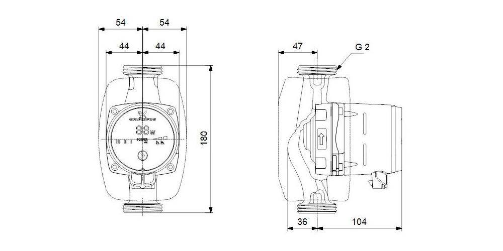 Grundfos Grundf Heizungsumwälzpumpe ALPHA1 230 V, PN 10, 180mm Typ