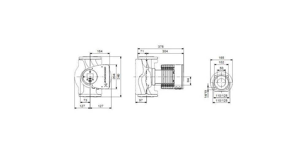 Grundfos Grundf Heizungsumwälzpumpe MAGNA3 F Fl 230 V PN 6/10 Typ