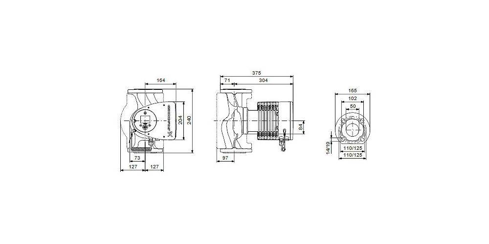 Grundfos Grundf Heizungsumwälzpumpe MAGNA3 F Fl 230 V PN 6/10 Typ