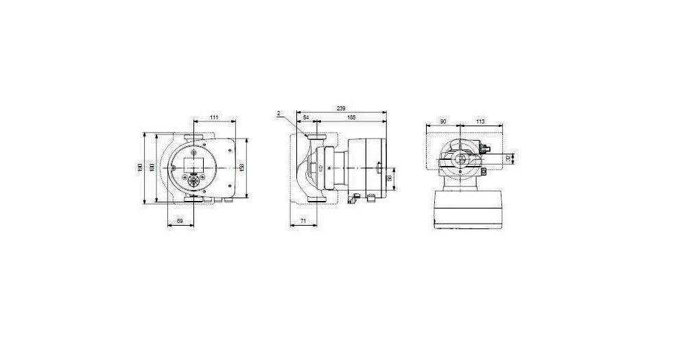 Grundfos Grundf Heizungsumwälzpumpe MAGNA3 Vers. 230 V PN 10 180mm T