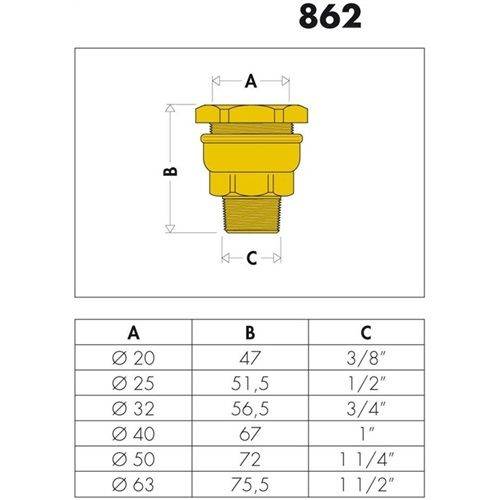 Caleffi Anschlussverschraubung 63x11/2 862863