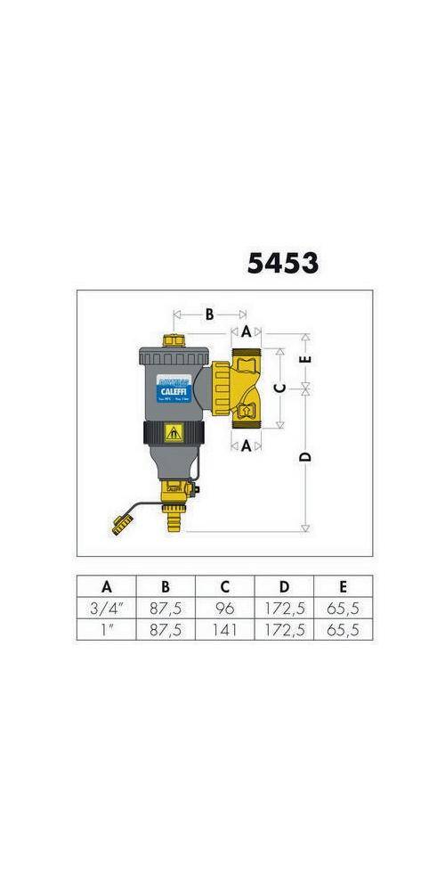 Caleffi Schlammabscheider 545 mit Magnet, aus Technopolymer 1Zoll mit