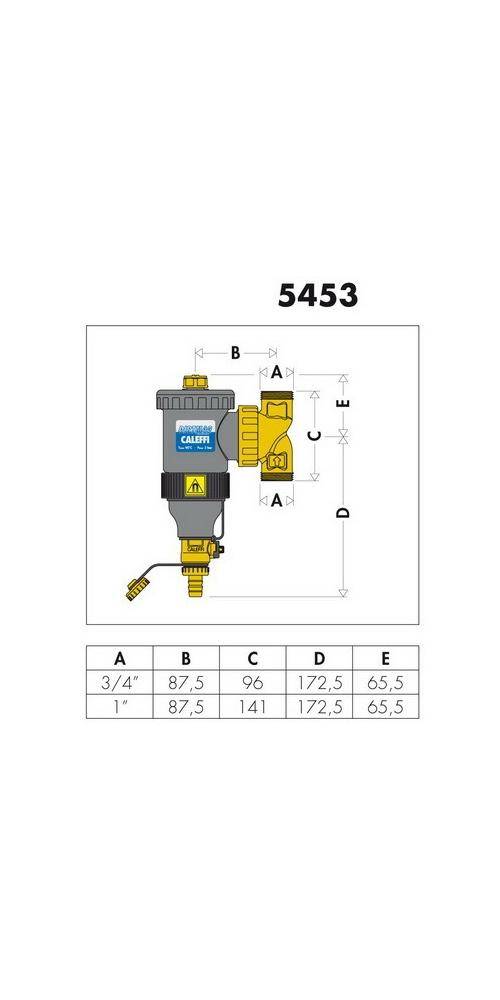 Caleffi Schlammabscheider 545 mit Magnet, aus Technopolymer 3/4Zoll