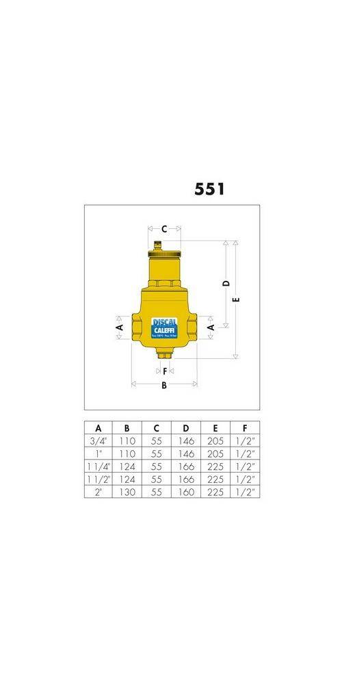 Caleffi Luftabscheider 551 Messing, mit Entleerungsstutzen 1Zoll IG