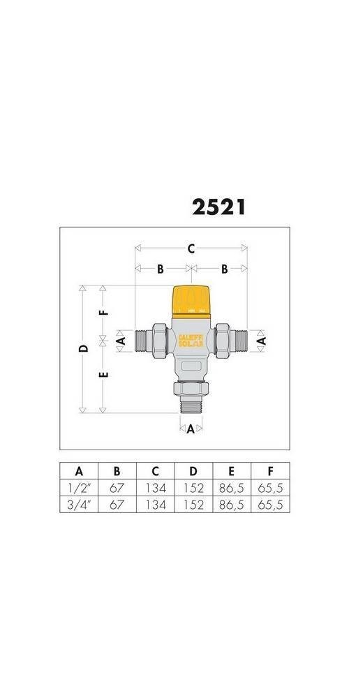 Caleffi Solar-Thermomischer 252 fr Eingangstemperaturen bis 100 GrC