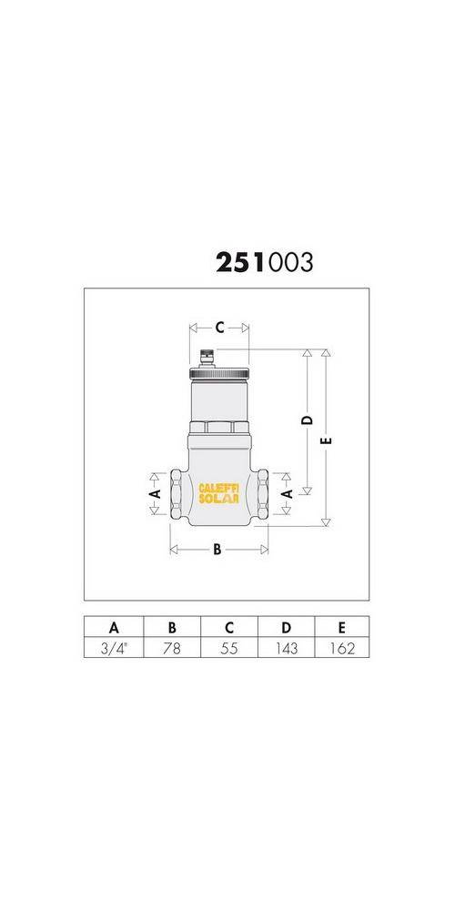 Caleffi Solar-Mikroblasenabsch. DISCAL 3/4Zoll IG fr den waagerechten