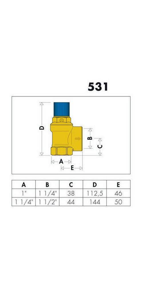 Caleffi Membran-Sicherheitsventil 1 1/4Zoll, 8 bar