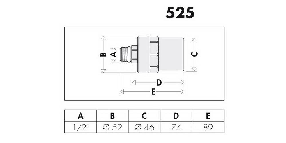 Caleffi Wasserschlagdmpfer 525 Messing, verchromt 1/2Zoll Messing,