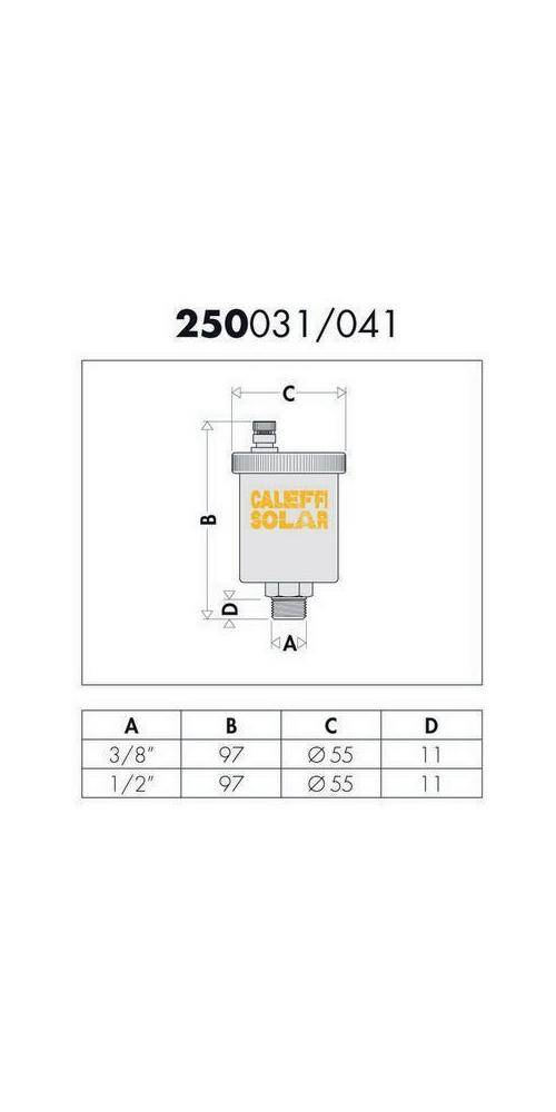 Caleffi Automatischer Schnellentlfter Solar 250 3/8Zoll mit