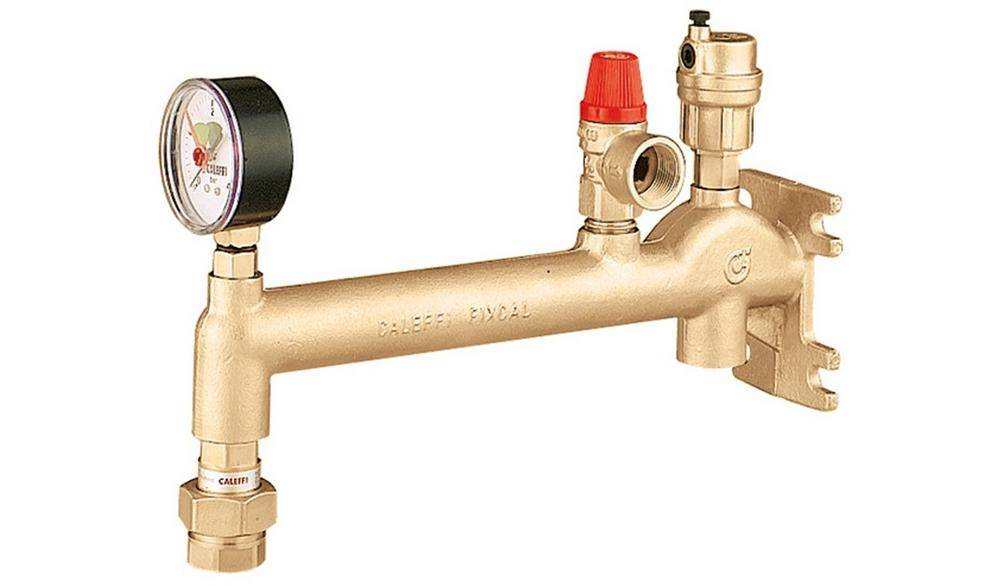 Caleffi 336 Gefäßanschlussgruppe aus Messing 3/4" mit Schnellkupplung