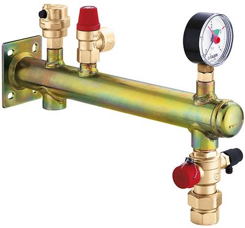 Caleffi Gefäß-Anschlussgruppe Fixcal 335 St 3/4Zollx3 b m Schnellkupplung bis 20