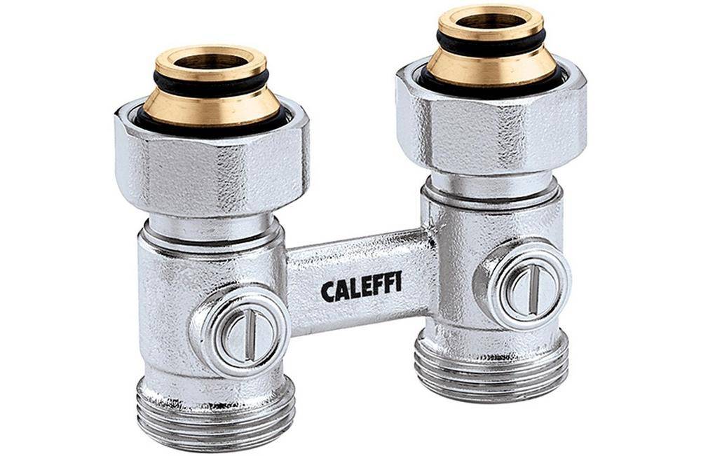Caleffi Zweirohr Hahnblock 301 Durchgangsform, 3/4Zoll IG