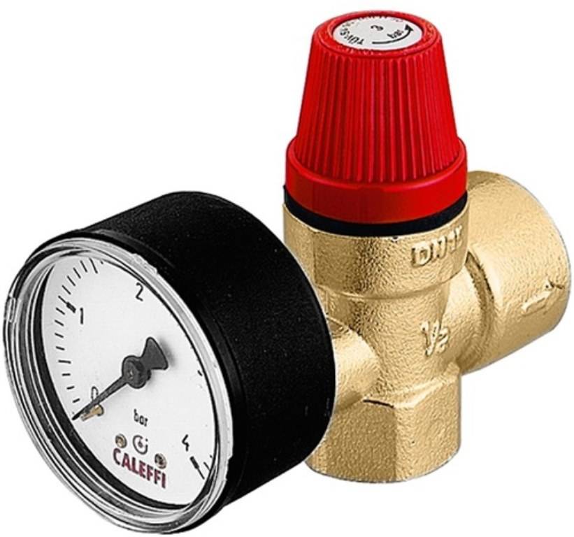 Caleffi Membran-Sicherheitsventil 1/2Zoll, mit Manometer 3,0 bar