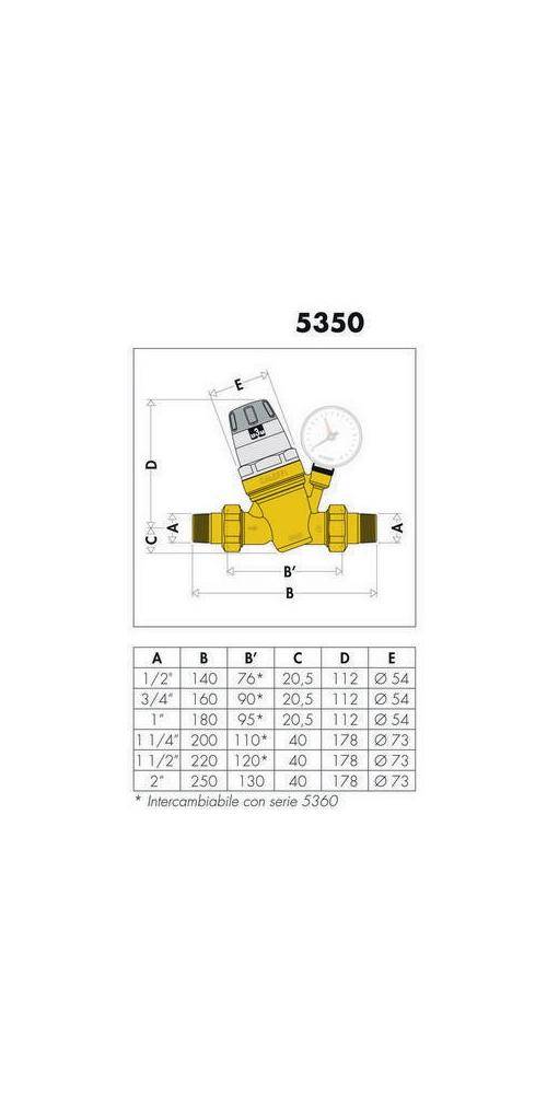 Caleffi Druckminderer 535 Messing ohne Manometer 2Zoll Messing ohne