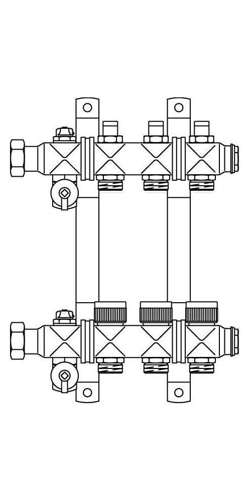 Oventrop OV Edelstahl-Verteiler Multidis SFQ mit Q-Tech fr 4 Kreise