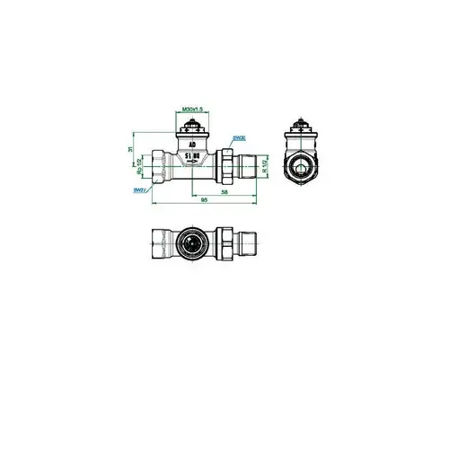 Oventrop Thermostatventil Baureihe AV 9 M 30 x 1,5, PN 10, Durchgang Oventrop Thermostatventil Baureihe AV 9 M 30 x 1,5, PN 10, Durchgang