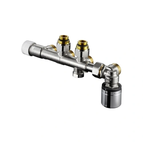 Oventrop Anschlussarmatur Multiblock T-RTL an Heizkörper mit IG Oventrop Anschlussarmatur Multiblock T-RTL an Heizkörper mit IG