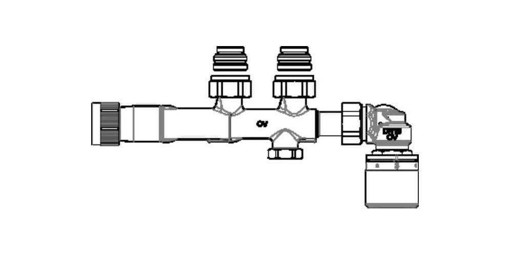 Oventrop Anschlussarmatur Multiblock T-RTL an Heizkrper mit IG
