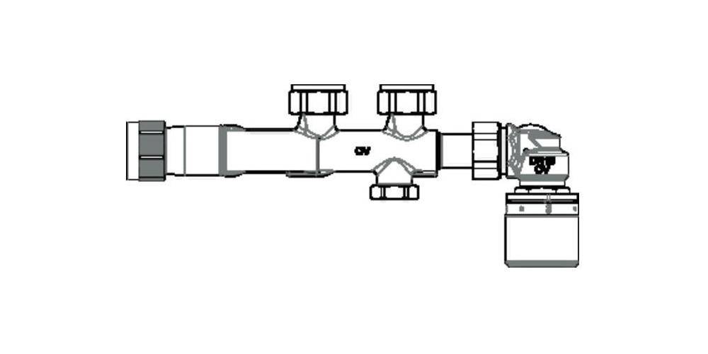 Oventrop OV Multiblock T-RTL an Heizkörper Eck, 3/4Zoll AG