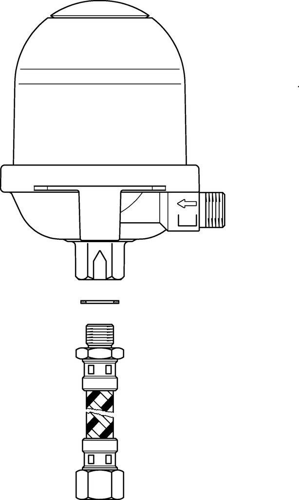 Messing- und schwarzes Ventilset mit T-Griff und Einstellknopf, isoliert auf weißem Hintergrund dargestellt.