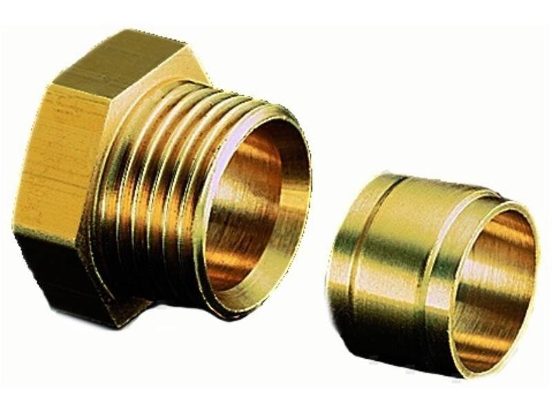 OVENTROP 2127052 Anschlusssatz 2-fach Ofix-Oil Klemmringverschraubungen Messing
