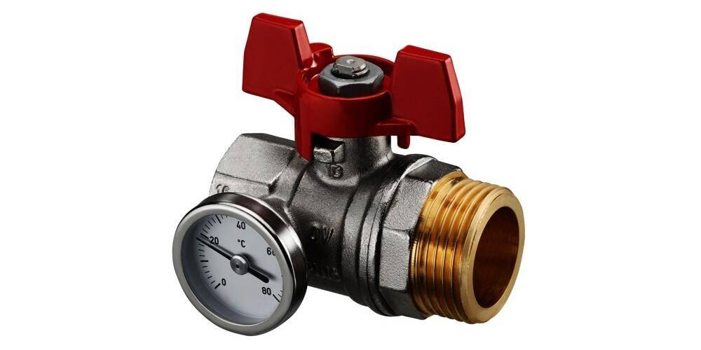 Oventrop Kugelhahn Multidis SH Zubehr mit Thermometer, roter