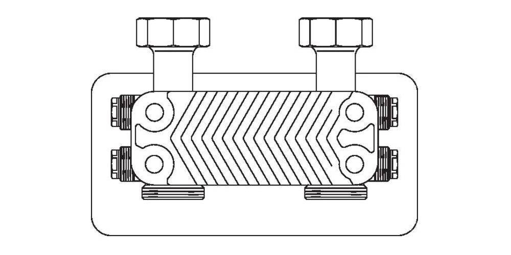Oventrop Plattenwärmeübertrager Regumat mit Anschlussarmatur 30