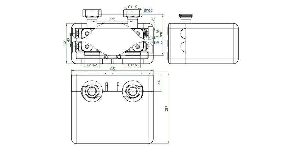 Oventrop Plattenwärmeübertrager Regumat mit Anschlussarmatur 30