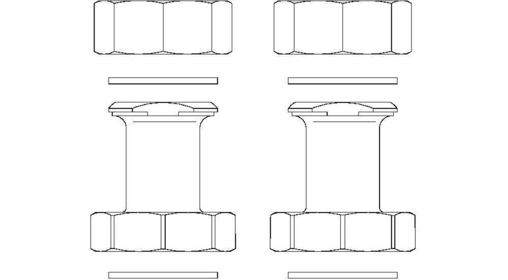 Oventrop OV Anschlussstück-Set für Wärmeübertrager Regumat