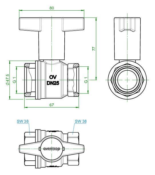 Oventrop Spezialwerkzeug Demo-Bloc Gewindeanschluss M30 x 1,5 mit Kupplungssatz für Thermostatventile AQ/AQH