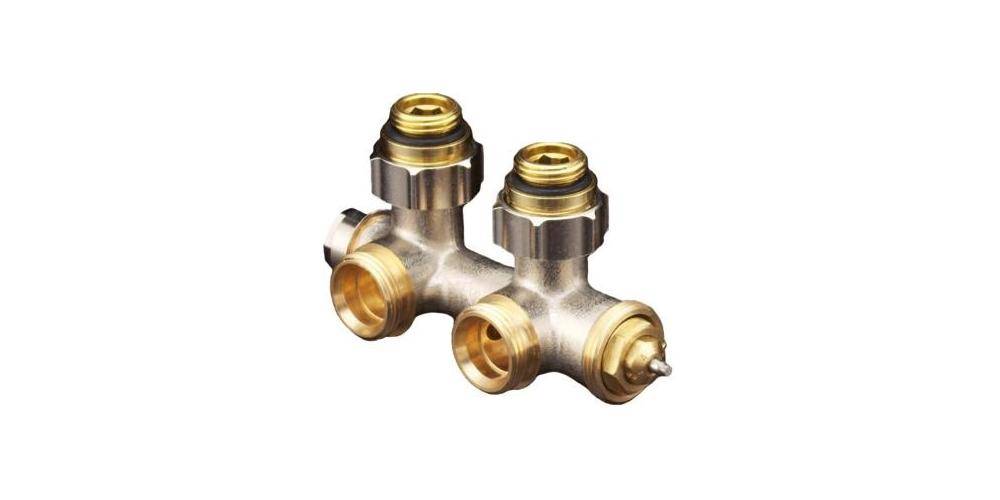 Oventrop OV Anschlussarmatur Multiblock T an Heizkrper Eckform, mit