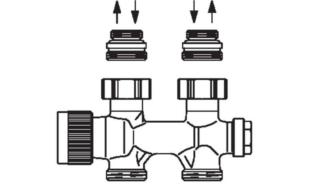 Oventrop OV Anschlussarmatur Multiblock T an Heizkörper Durchgang,