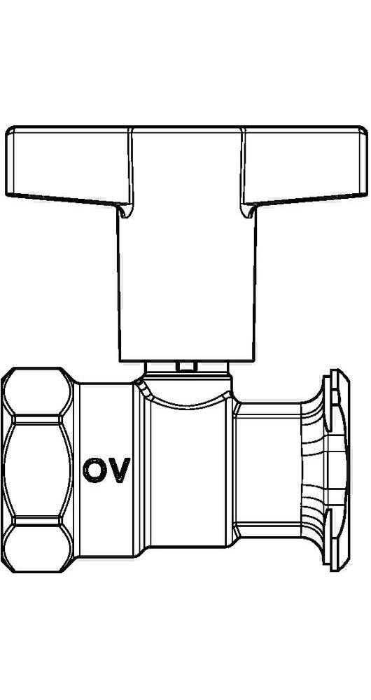 Oventrop Pumpenkugelhahn Optibal P ohne Sperrventil, Messing DN 25,