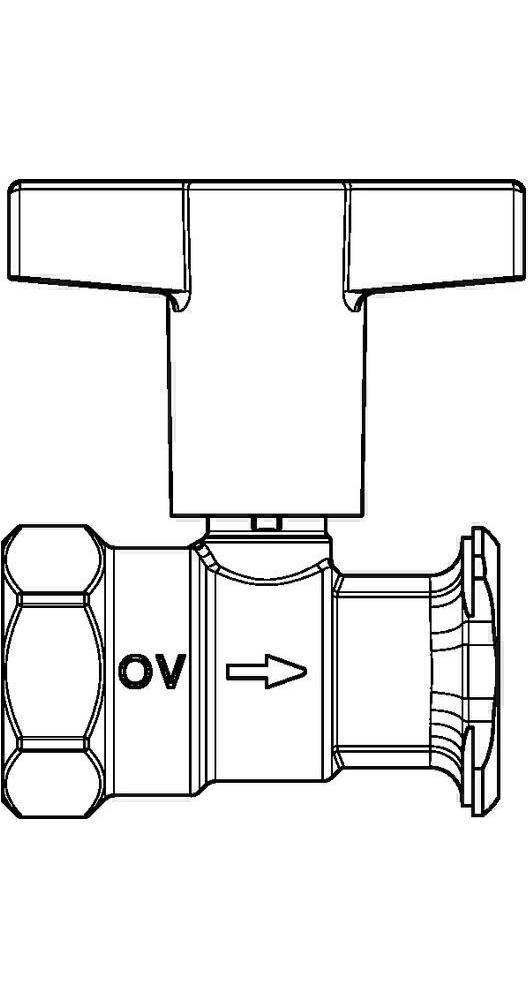 Oventrop Pumpenkugelhahn Optibal P mit Sperrventil, Messing DN 25, Rp