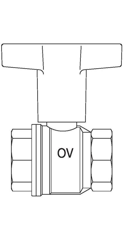 Oventrop OV Knebelgriff-Kugelhahn Optibal PN 16, Messing DN 50, 2Zoll