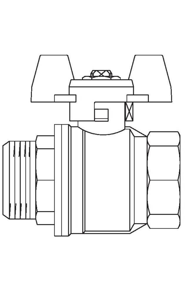 Oventrop OV Kugelhahn Optibal mit Flügelgriff PN 16 DN 10 G 3/8Zoll IG
