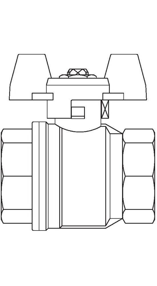Oventrop Kugelhahn Optibal mit Flügelgriff, PN 16 DN 15, G 1/2Zoll IG