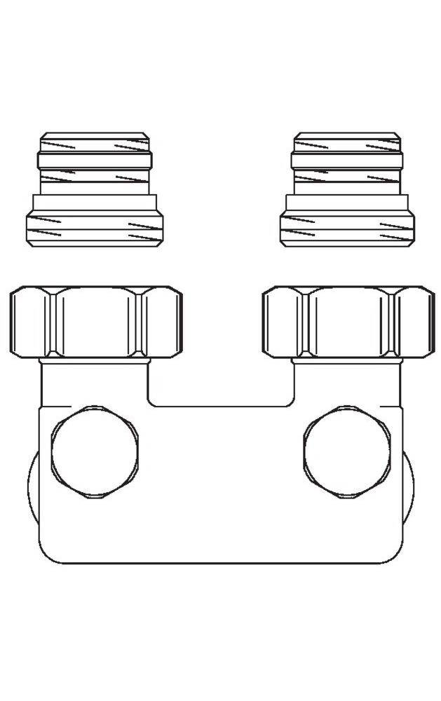 Oventrop OV Umlenkstück m Absp. Wi-Eck R-abst. 50 1/2Zoll AGx3/4