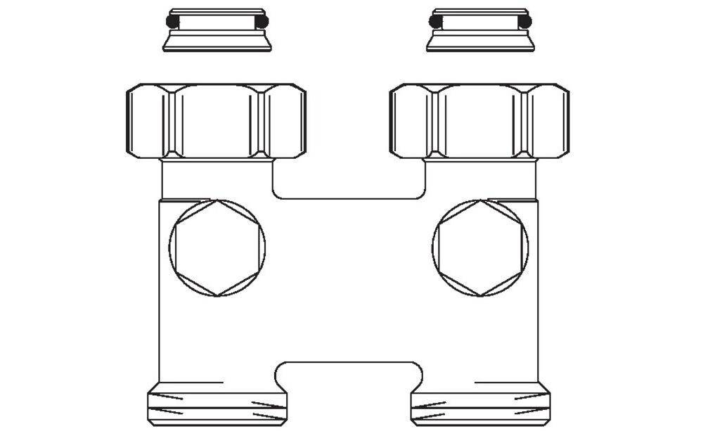 OV Umlenkstück m Absp. DG R-abst. 50 3/4Zoll ÜMx3/4Zoll AG