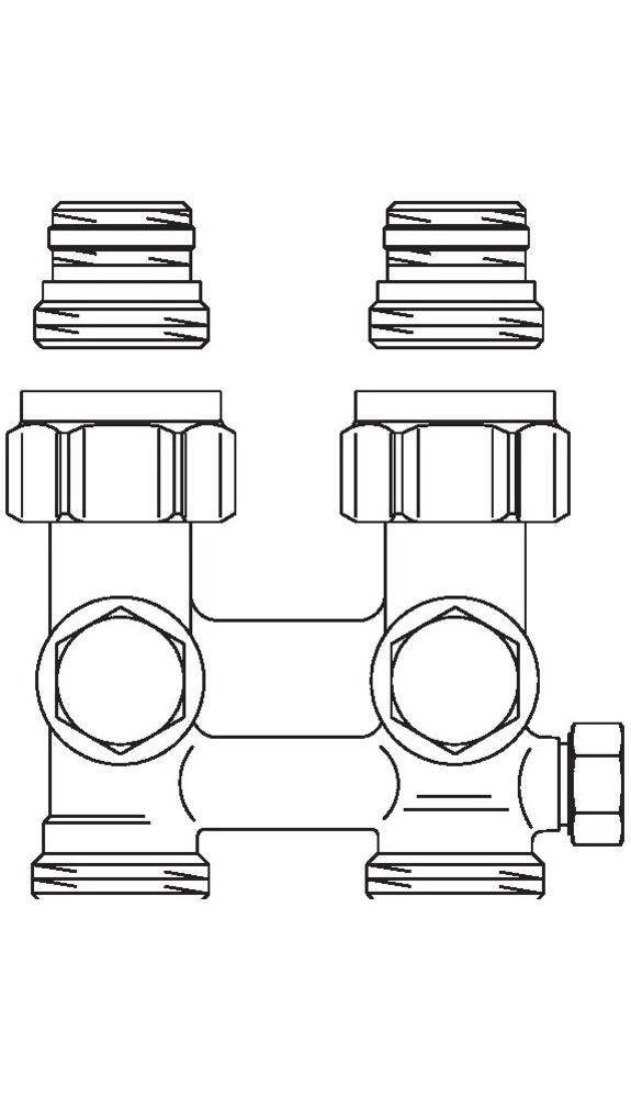 Oventrop OV Absperrverschraubung ZBU Multiflex F 1/2Zoll AGx3/4Zoll