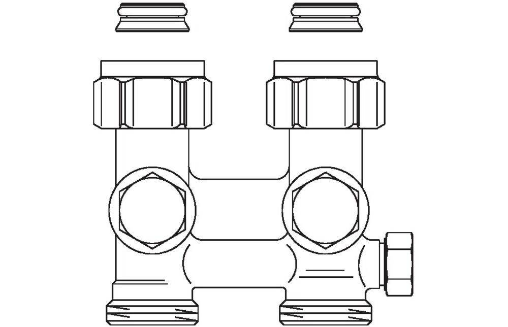 Oventrop Absperrverschraubung ZBU Multiflex F 3/4Zoll ÜM x 3/4Zoll AG