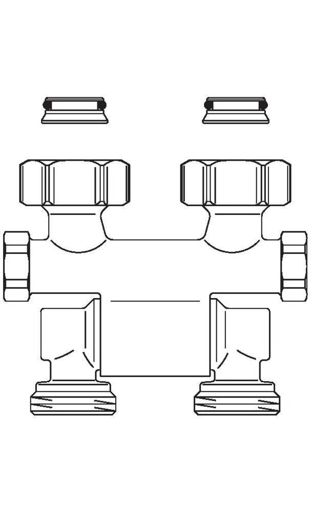 Oventrop OV Absperrverschraubung ZBU Multiflex F schwenkbar, 3/4Zoll