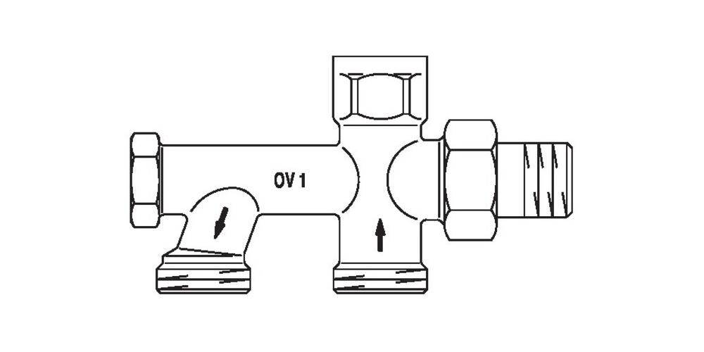 Oventrop OV Einrohr-Anschlussstck Uno G 3/4Zoll AG mit
