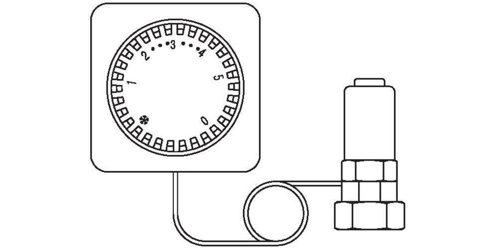 Oventrop Thermostat Uni FH mit Fernverstellung, wei Kapillarrohr 2000