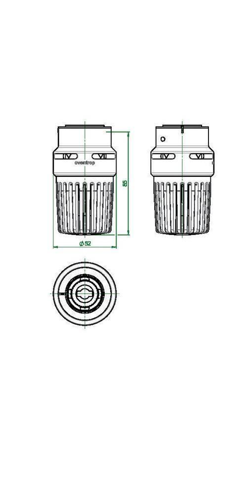 Oventrop Thermostat Uni LHB ohne Nullstellung 7-28 GrC weiß