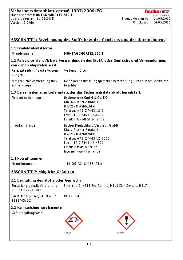 fischer Montagemörtel 360 S