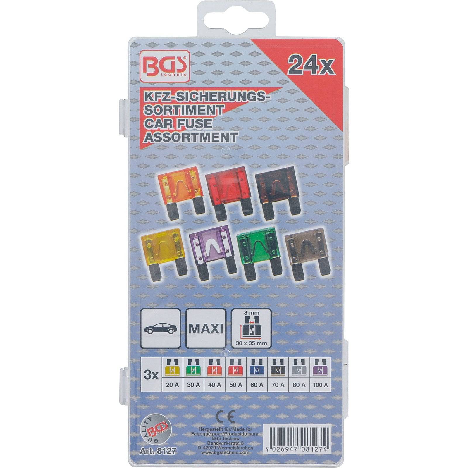 BGS KFZ-Sicherungs-Sortiment Maxi 24tlg. - 8127