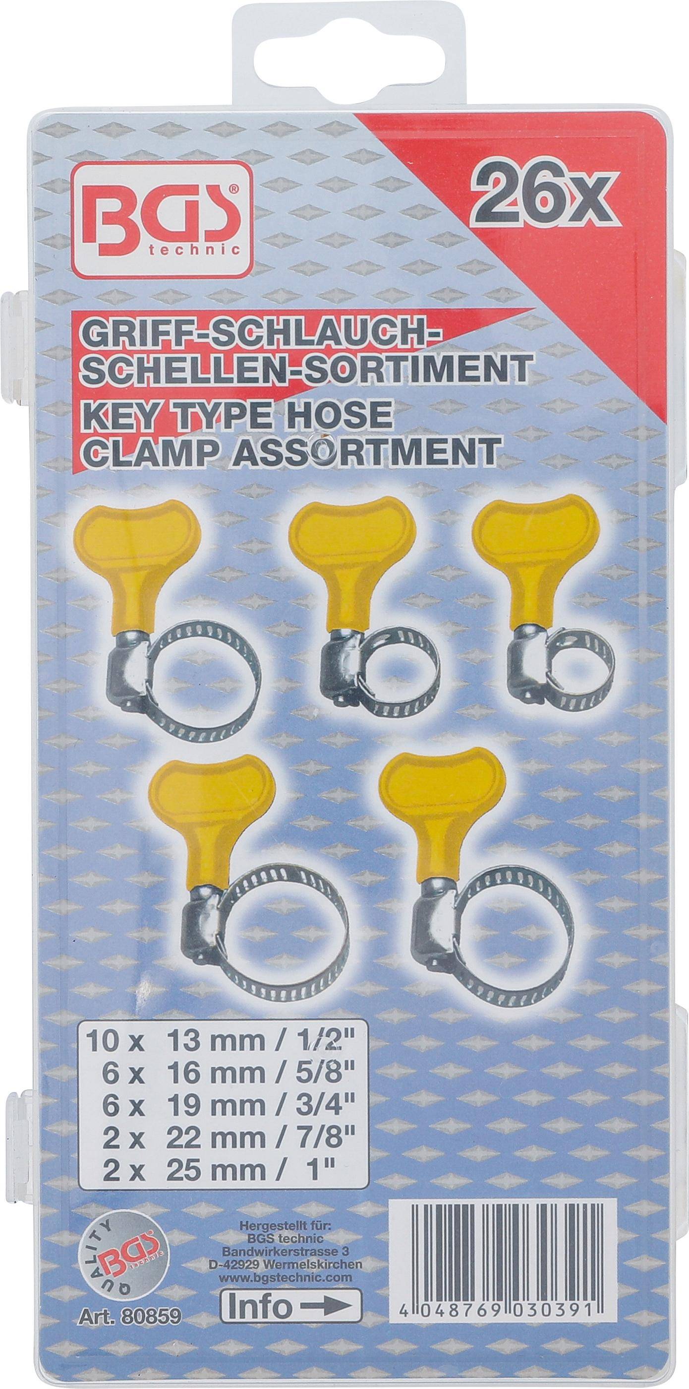 BGS technic Griff-Schlauchschellen-Sortiment | 26-tlg.