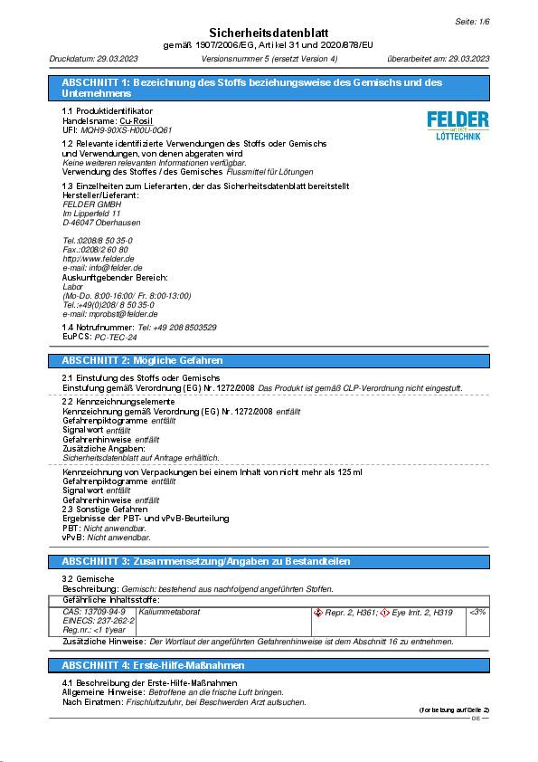 Hartlötpaste Cu-Rosil® 500-800GradC 100g FELDER